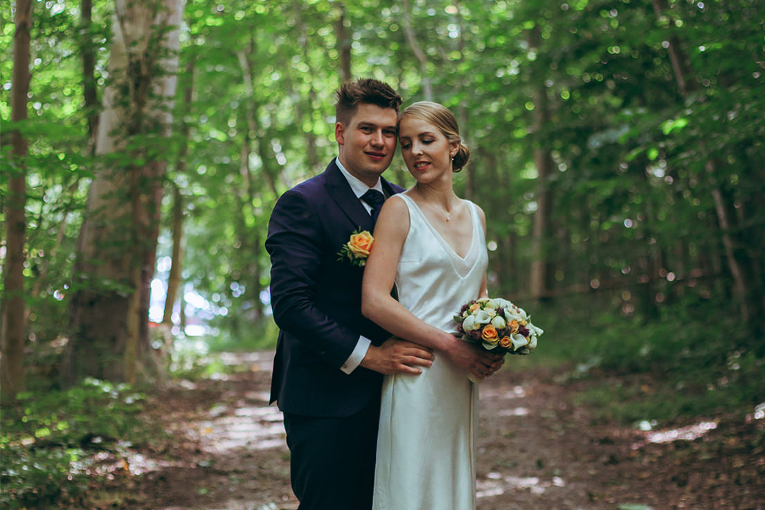wedding photo in a forest